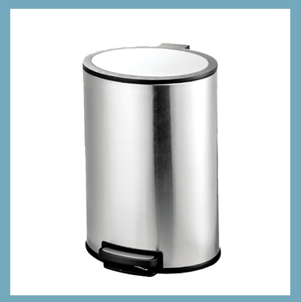 Oval Stainless Steel Trash Can (20 Liters/5.3 gallon)